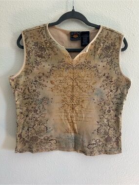 Vintage Y2K Route 66 Whimsical Paris Boxy Tank Top Womens Size XL